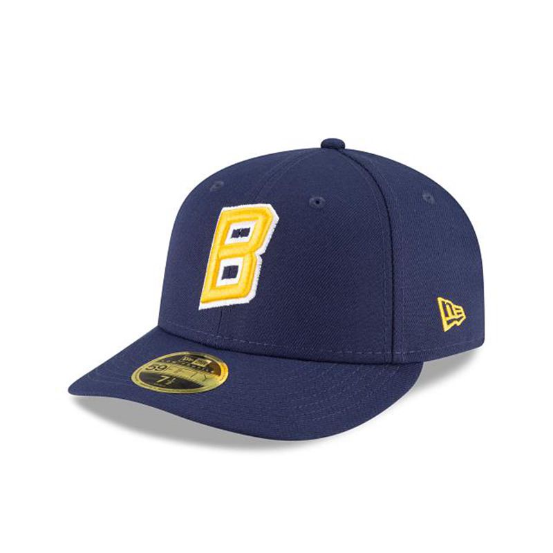 MLB Milwaukee Brewers Ligature Low Profile 59Fifty Fitted (SVS9432) - Blue New Era Caps